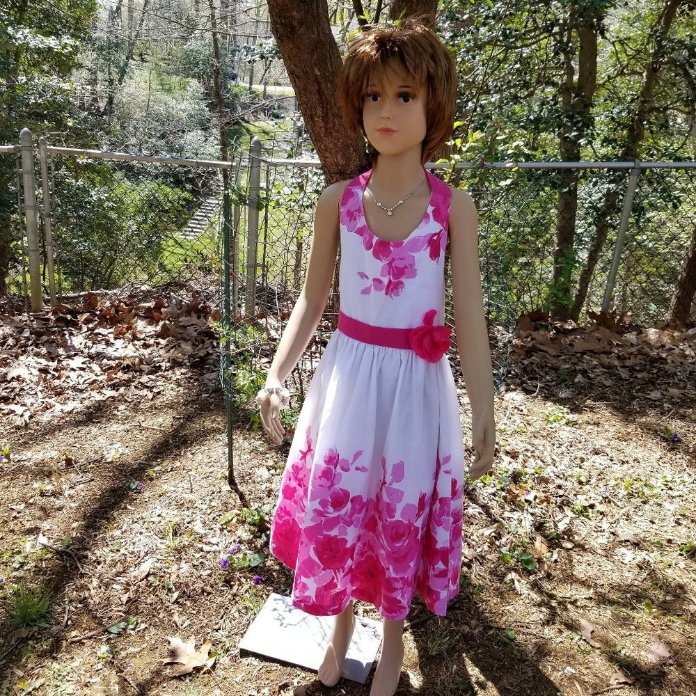La Princess Size 8 Pink White Floral Formal Dress